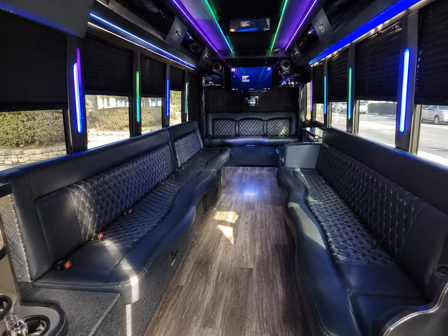 bowling green 15 passenger party bus interior