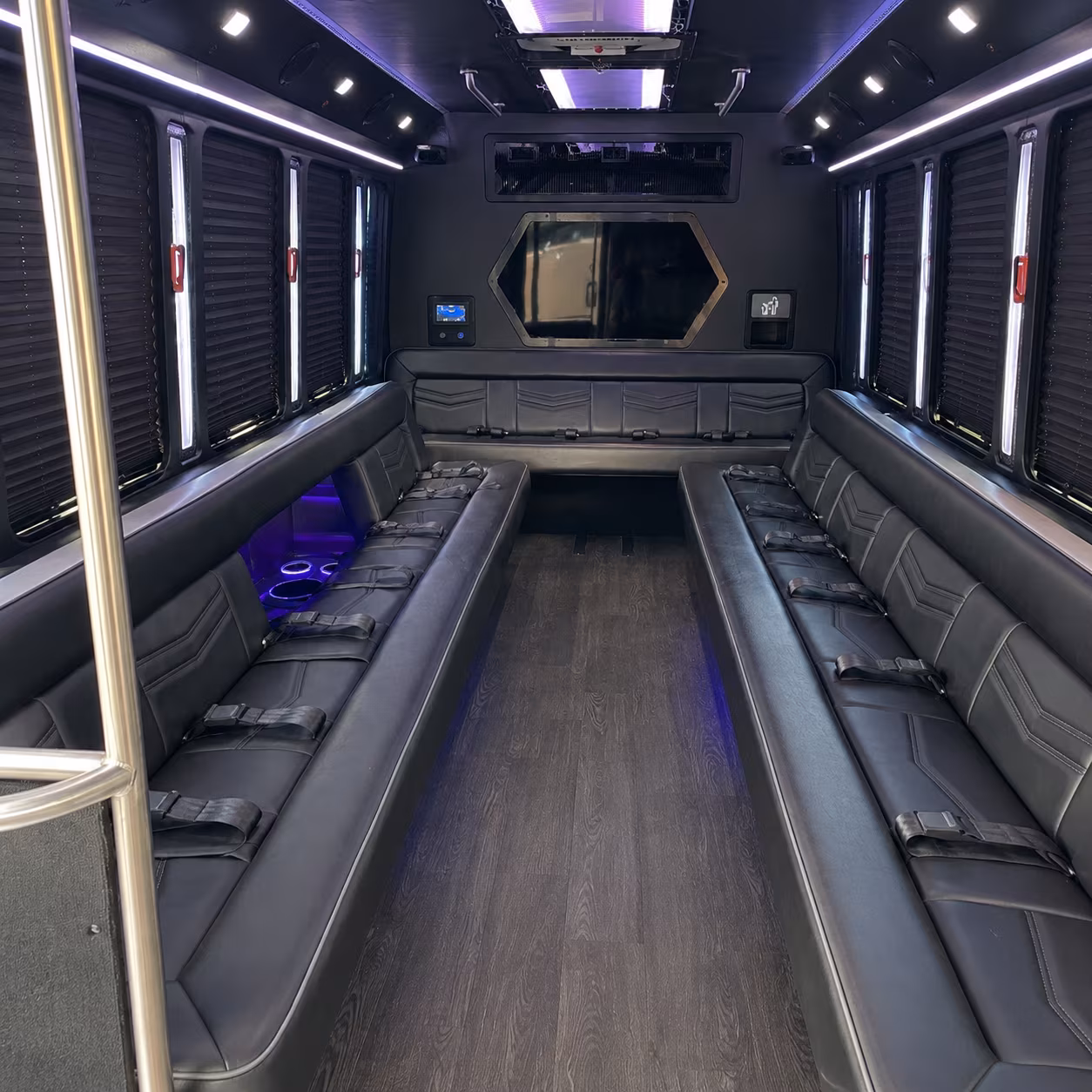bowling green 18 passenger party bus interior