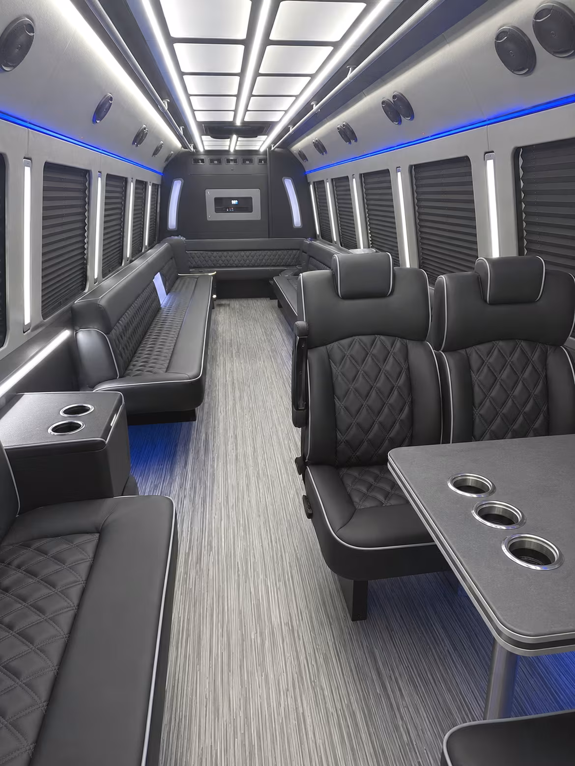 bowling green 25 passenger party bus inside