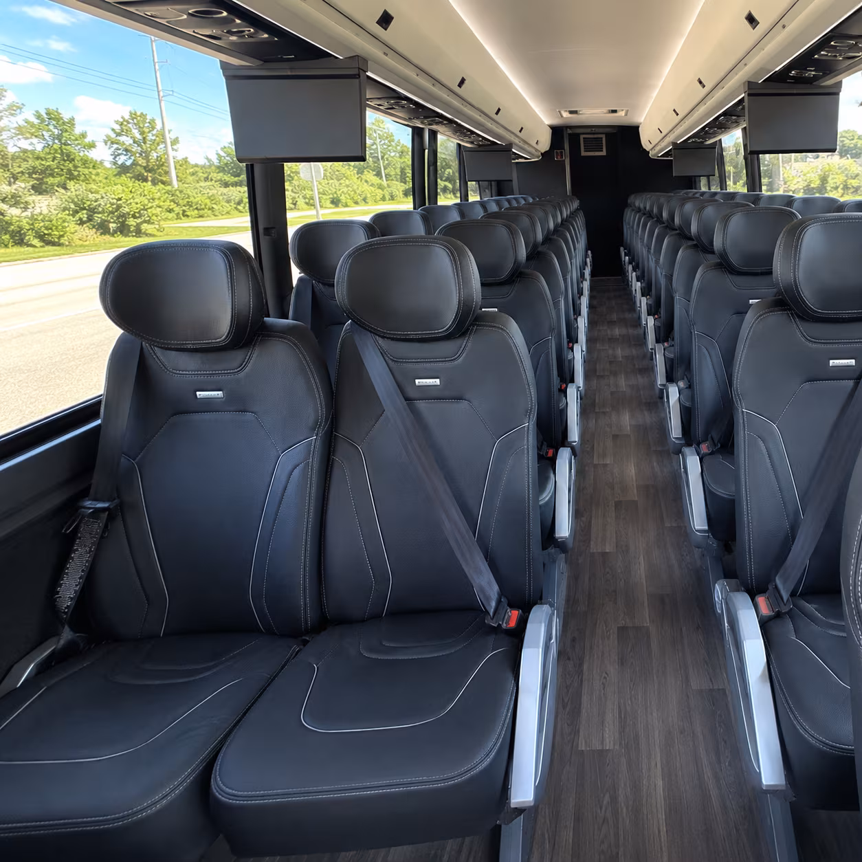 bowling green 47 passenger charter bus inside