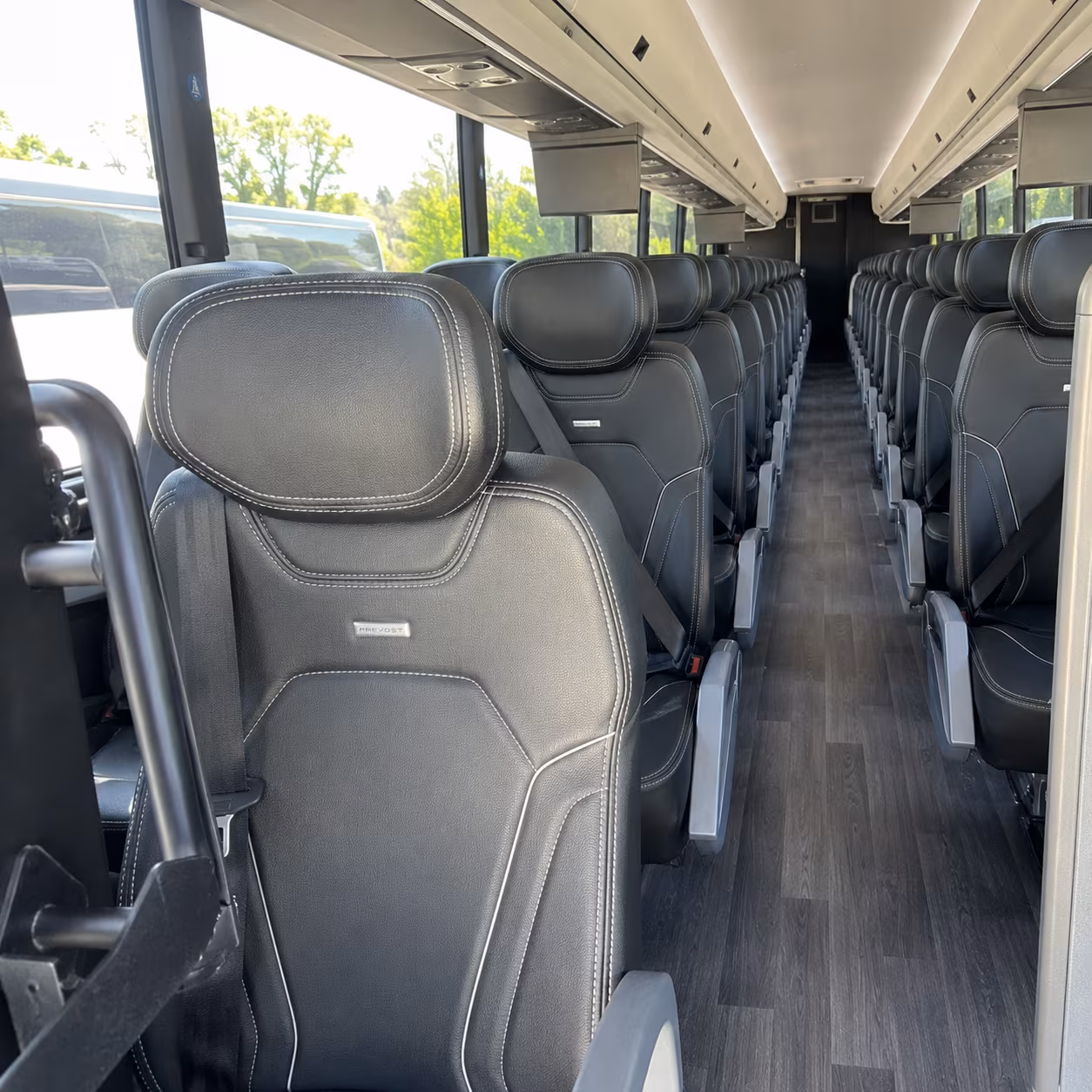 bowling green 47 passenger charter bus interior