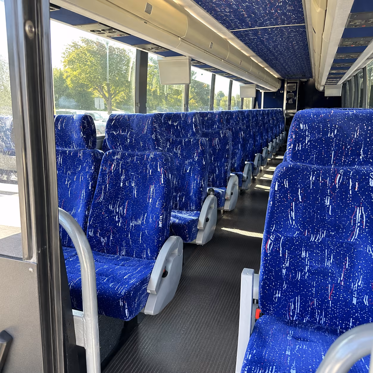 bowling green 50 passenger charter bus inside